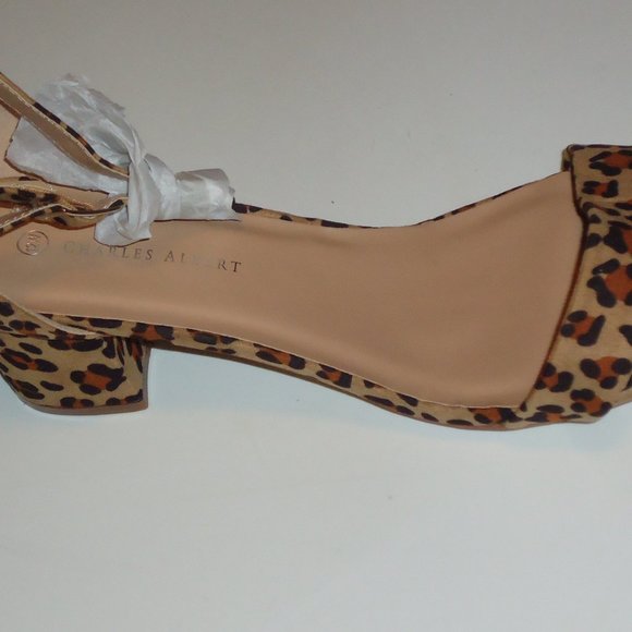 Vegan Faux Suede Leopard Strappy  Sandals - Picture 11 of 11